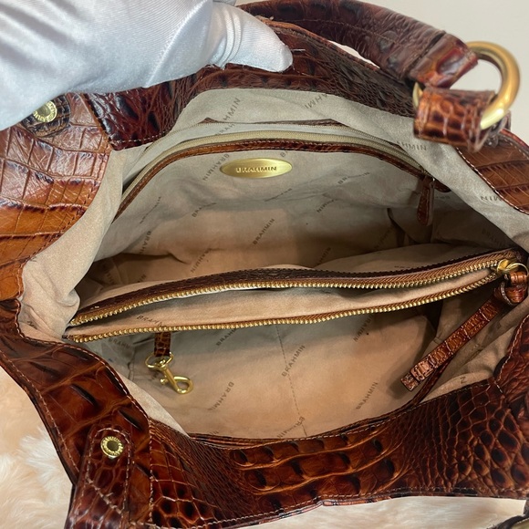 Brahmin Dagny Pecan croc-embossed leather handbag - Picture 10 of 16